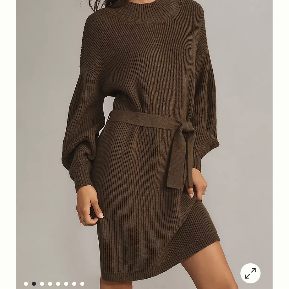 Anthropologie Khaki Knit Dress